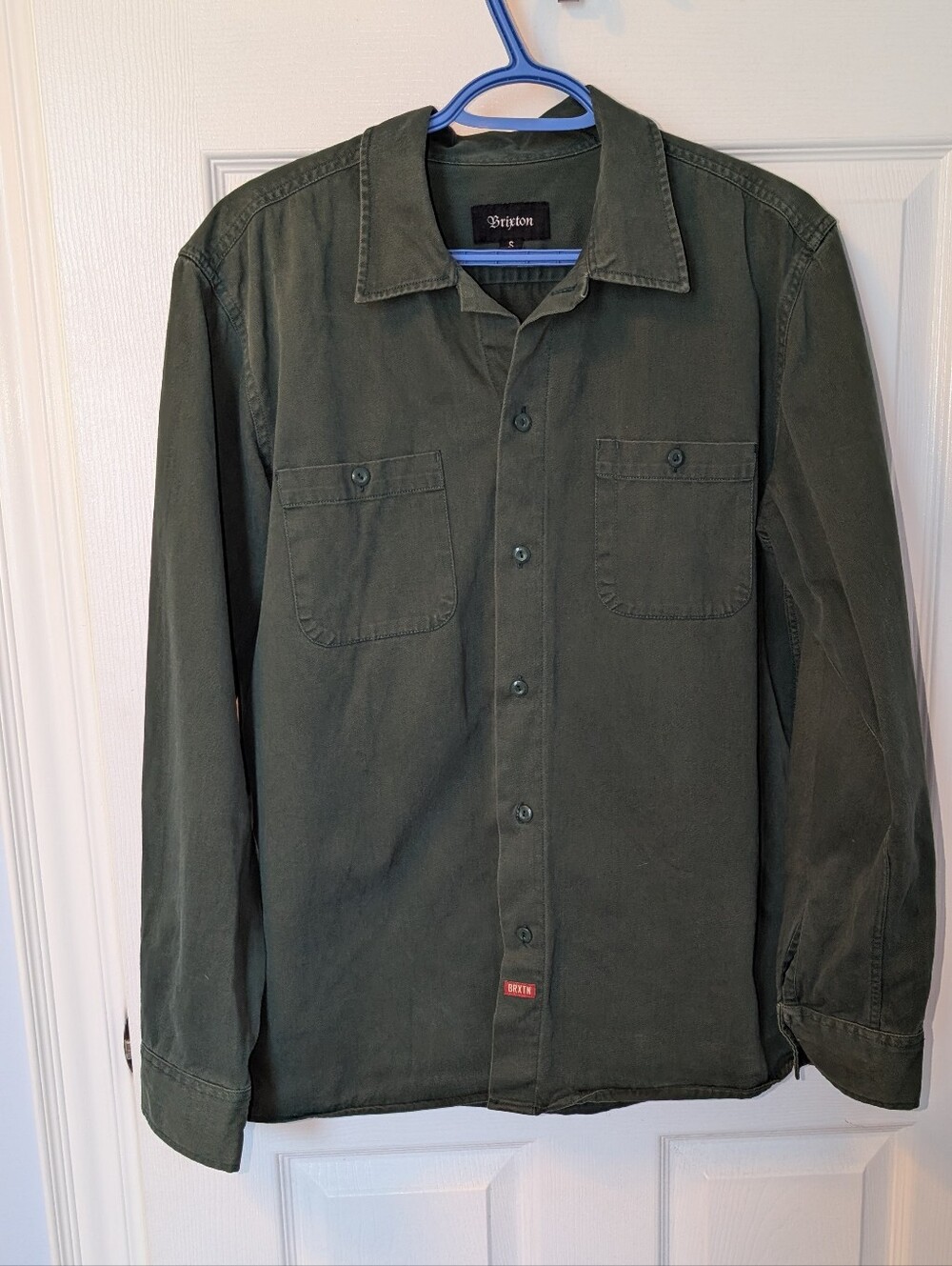 Brixton Men's Olive Green Military Field Shirt Jacket